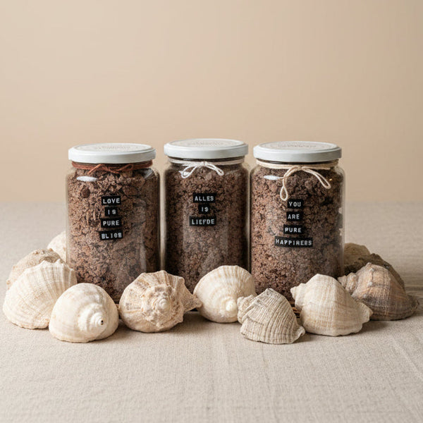 444g Ceremoniële Cacao in Glazen Pot - Personaliseer met Eigen Tekst