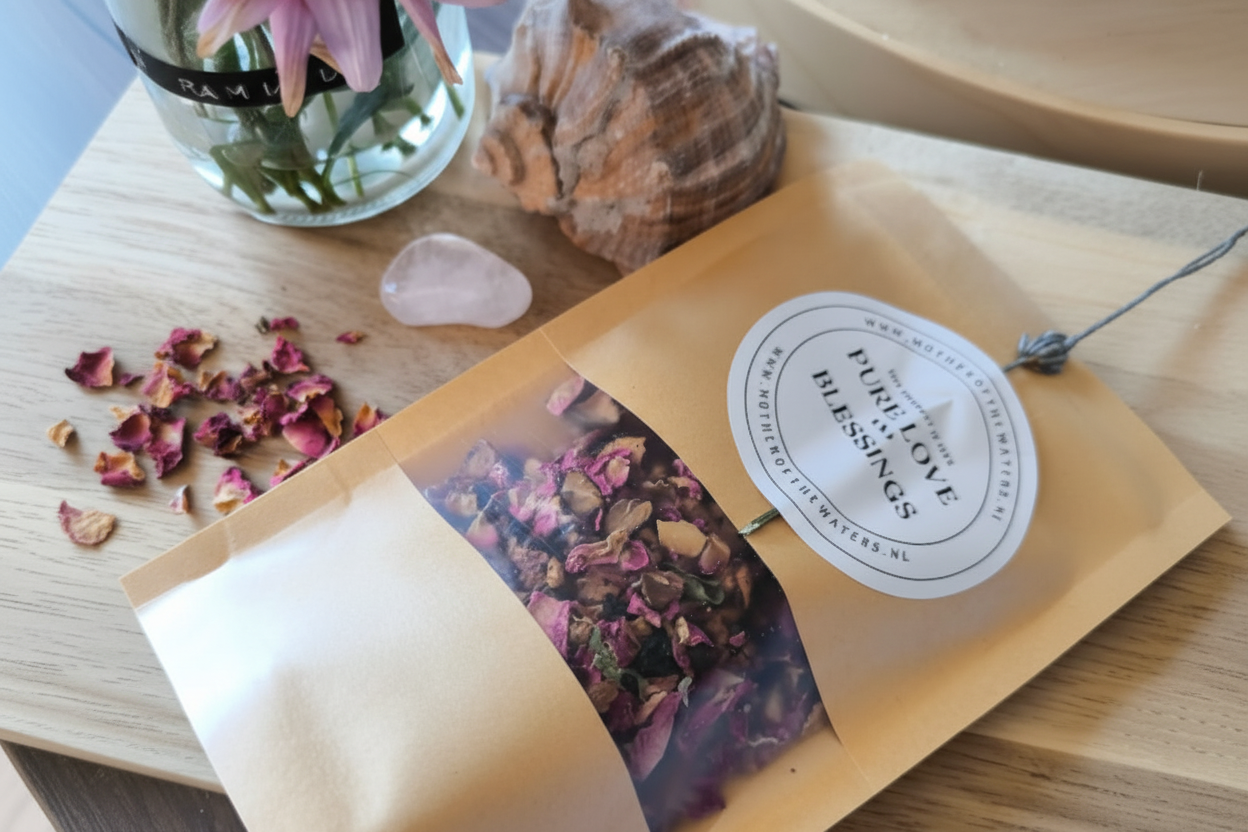 Zoete Liefdes Thee – Rijke Vruchtenmelange met Vanille, Amandel & Rozen (30g)